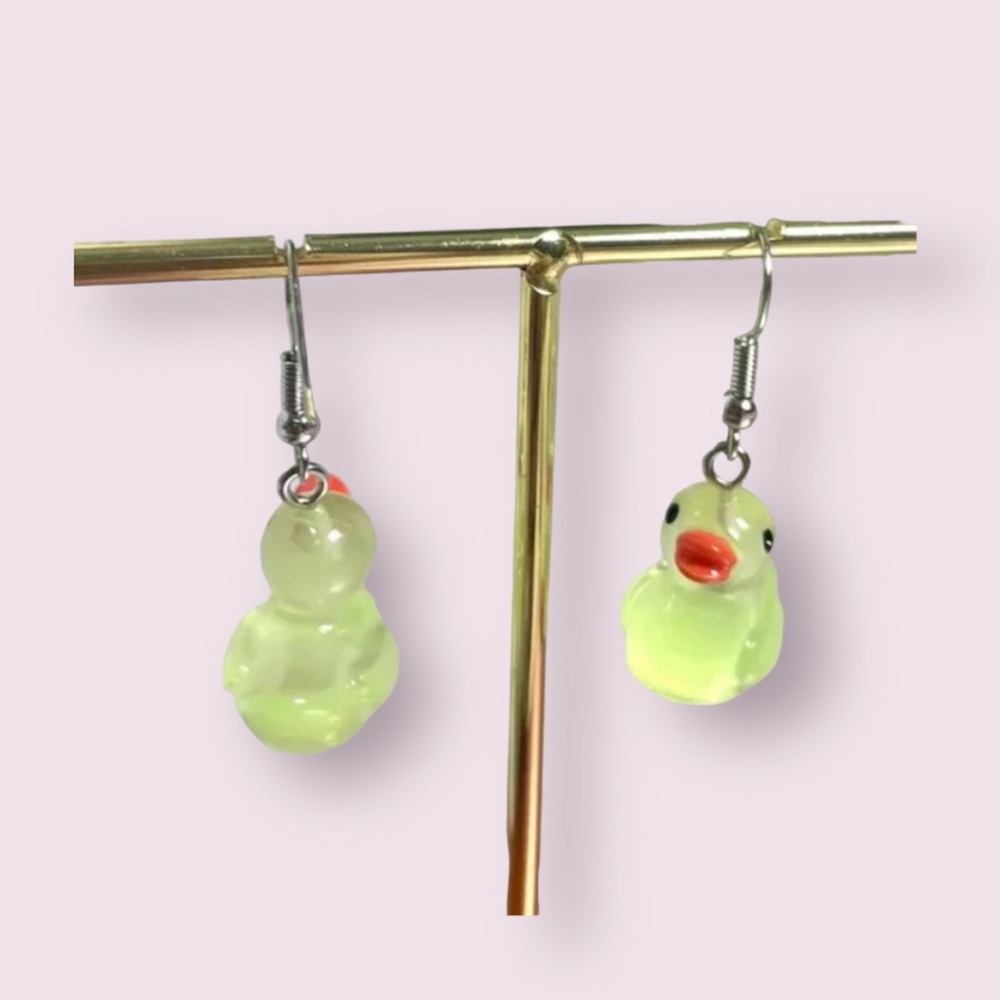 ❤️ FREE Duck Quack Cute Girly Trendy Hipster Funny Drop Pop Art Artsy Earrings